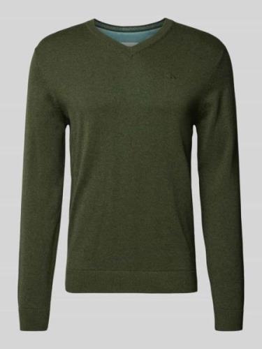 Regular fit gebreide pullover met V-hals