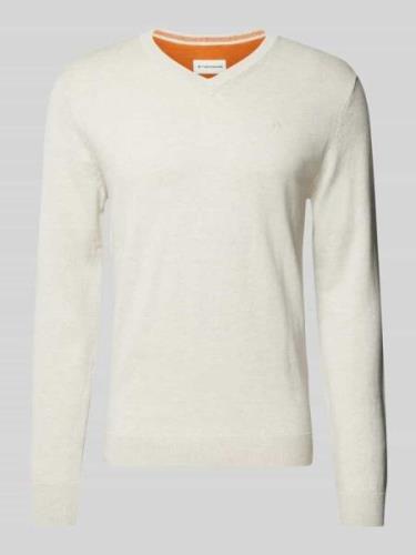 Regular fit gebreide pullover met V-hals