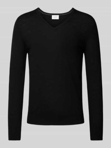 Slim fit gebreide pullover met ribboorden