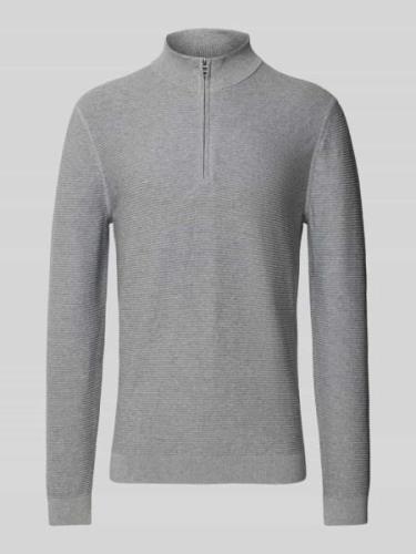 Slim fit gebreide pullover met opstaande kraag