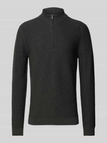 Slim fit gebreide pullover met opstaande kraag