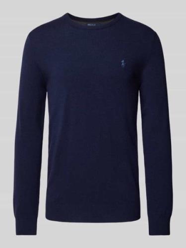 Gebreide pullover van lanawol met ronde hals