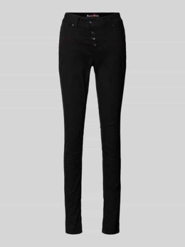 Slim fit jeans met knoopsluiting, model 'Malibu'