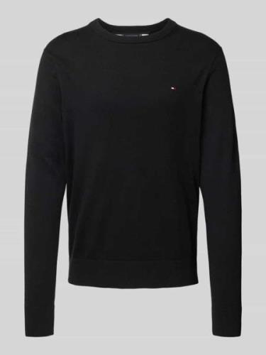 Gebreide pullover met logostitching, model 'PIMA'