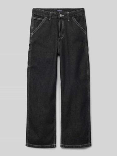 Straight leg jeans met labelpatch, model 'ALEX CARPENTER'