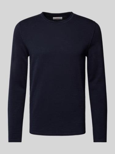 Regular fit gebreide pullover met rolboorden