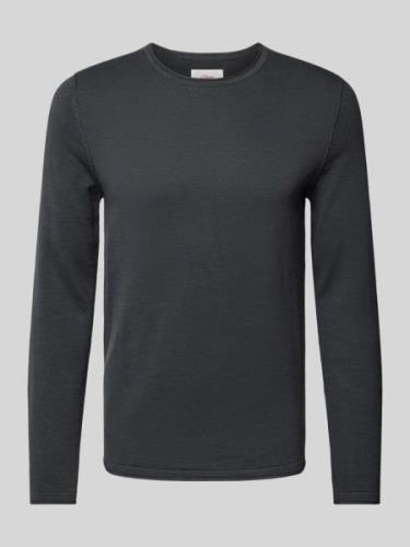 Regular fit gebreide pullover met rolboorden