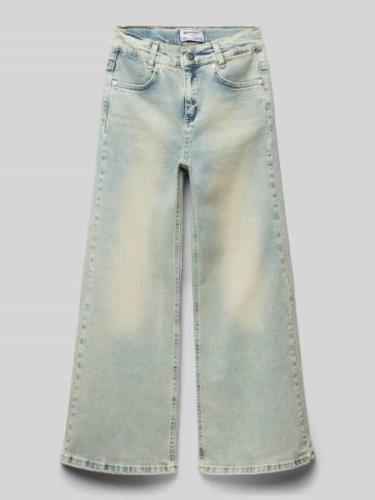 Wide leg jeans met labelpatch