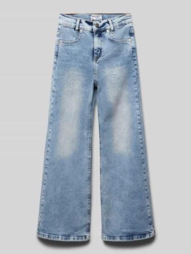 Wide leg jeans met labelpatch