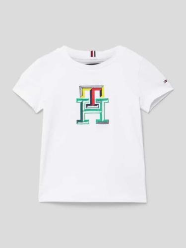 Regular fit T-shirt met meerkleurige logostitching