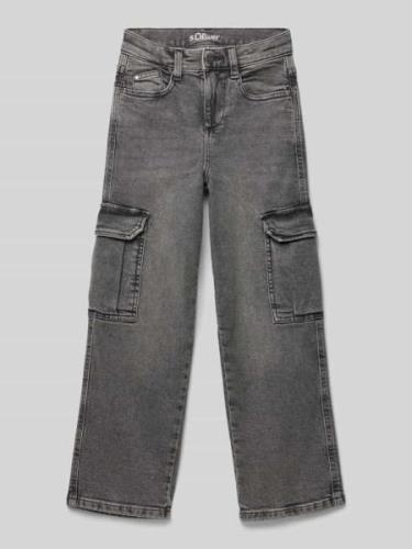 Comfort fit baggy jeans met cargozakken