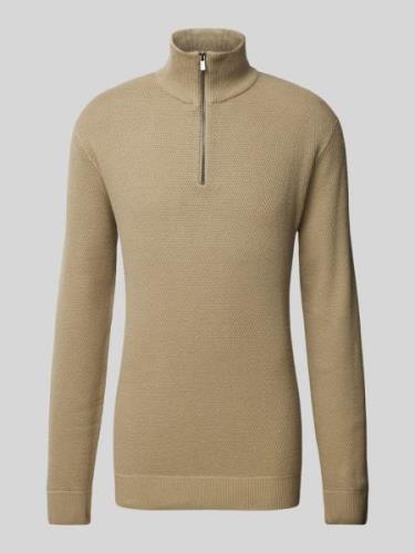 Gebreide pullover met opstaande kraag, model 'BLUCHRISTER'