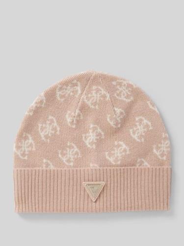 Beanie met labeldetails