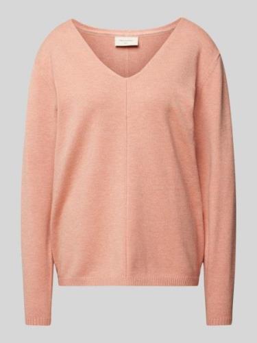 Gebreide pullover met V-hals, model 'Claura'