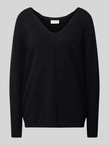 Gebreide pullover met V-hals, model 'Claura'