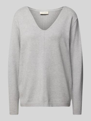 Gebreide pullover met V-hals, model 'Claura'