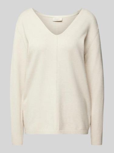 Gebreide pullover met V-hals, model 'Claura'