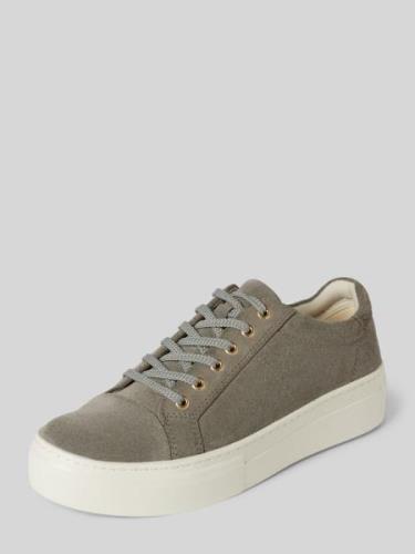 Leren sneakers met labeldetail, model 'ZOE'