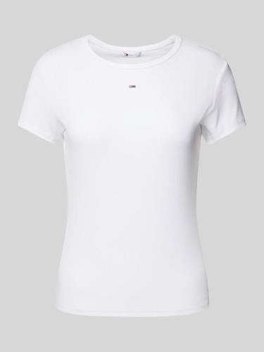 Slim fit T-shirt met labelstitching