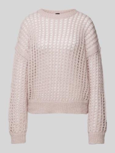 Gebreide pullover met broderie anglaise