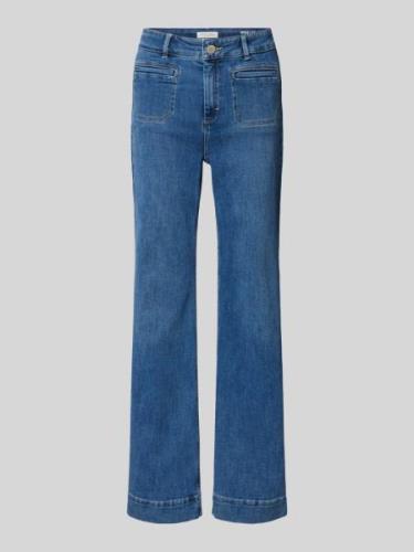 Wide leg jeans met strookzakken