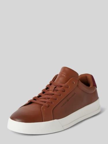 Sneakers van leer met labeldetail