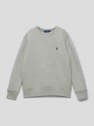 Sweatshirt in gemêleerde look met labelstitching