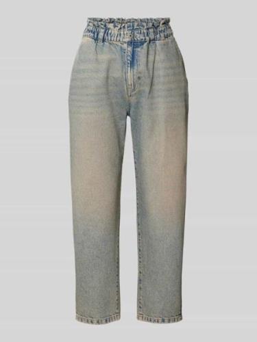 Straight leg jeans met elastische band