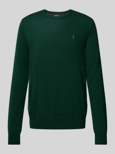 Gebreide pullover van lanawol met ronde hals