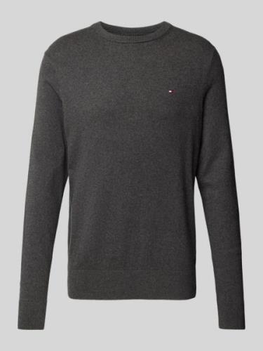 Gebreide pullover met logostitching, model 'PIMA'