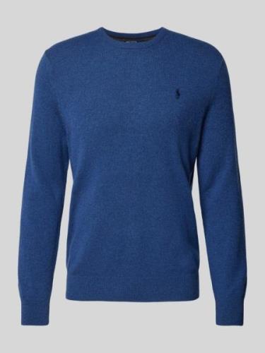 Gebreide pullover van lanawol met ronde hals