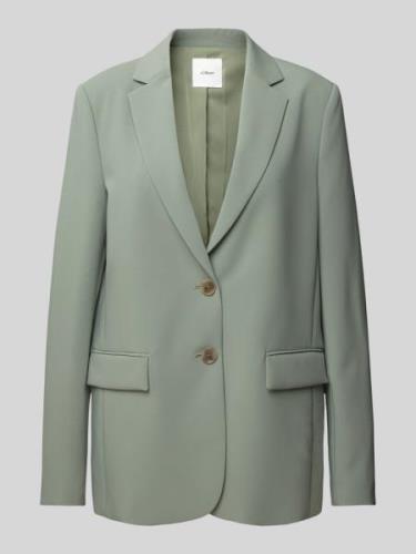 Regular fit lange blazer van twill met reverskraag