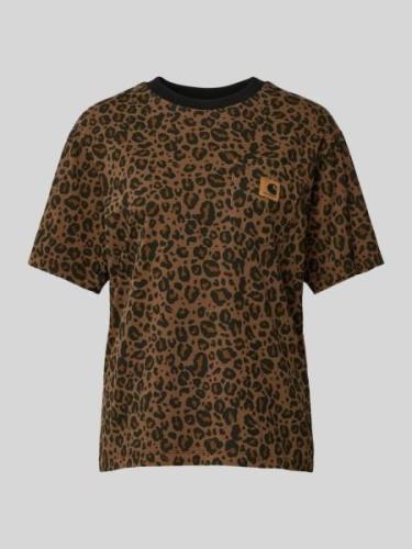 T-shirt met logopatch, model 'LEO'