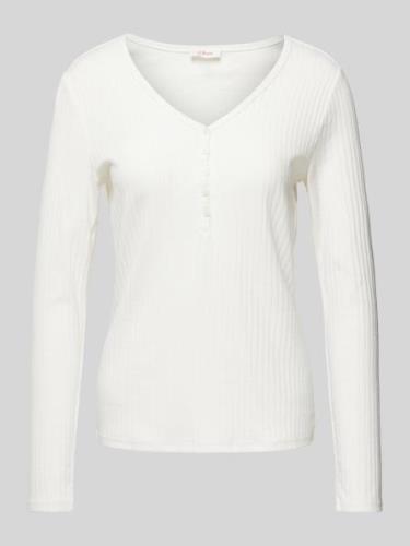 Slim fit shirt met lange mouwen en henley hals