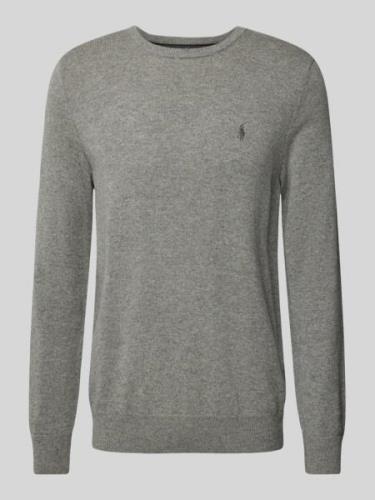 Gebreide pullover van lanawol met ronde hals