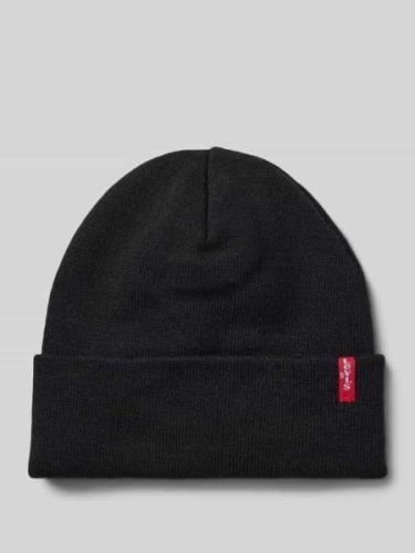 Beanie met labelpatch, model 'SLOUCHY RED TAB'