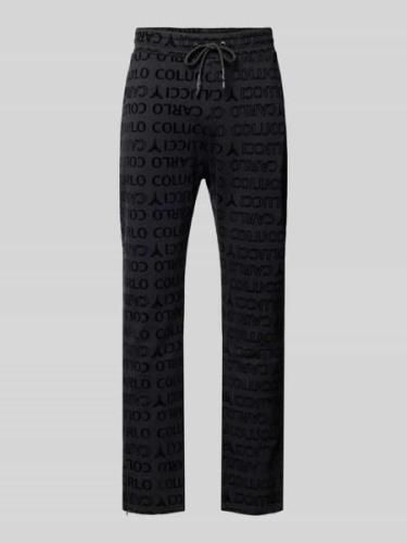 Straight leg sweatpants met labelmotief