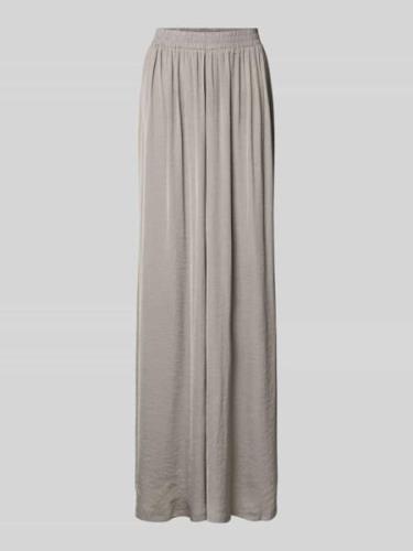 Wide leg stoffen broek met platte plooien, model 'allie'