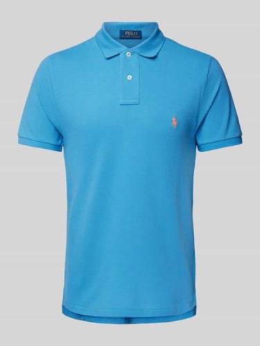 Custom slim fit poloshirt van puur katoen