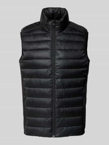 Bodywarmer met opstaande kraag en ritszakken