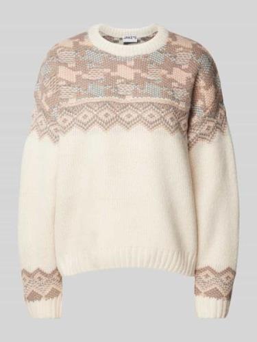 Gebreide pullover met etnisch design