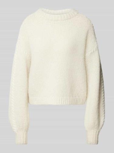 Relaxed fit gebreide pullover met contrastdetail, model 'FENG'