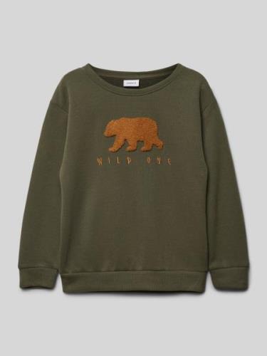 Sweatshirt met motiefpatch, model 'BEAR'