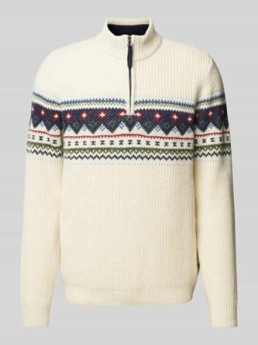 Wollen pullover met ribboorden