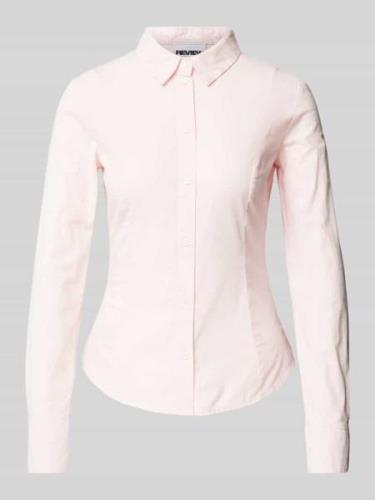 Slim fit blouse met doorknoopsluiting