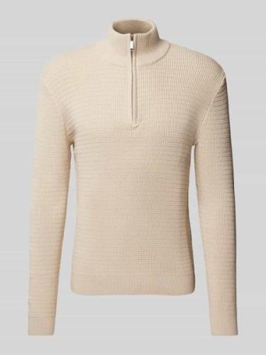 Gebreide pullover met opstaande kraag, model 'THEO'