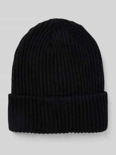 Beanie van ribtricot met omslag, model 'HEXO'