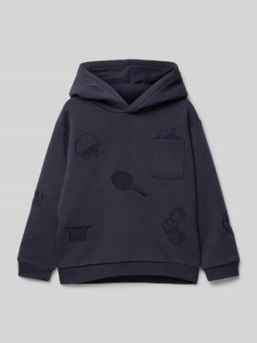 Hoodie met labelstitchings