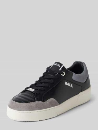 Sneakers van zuiver leer met labelprint