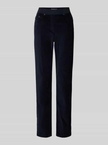 Slim fit broek van fijne corduroy met elastische band